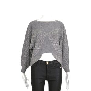 Micaela Greg Grey Cropped Sweater